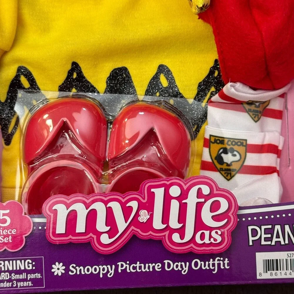 My‎ Life As Peanuts Snoopy Picture Day 5-Piece Outfit For 18" Dolls Dress NEW - Picture 7 of 12